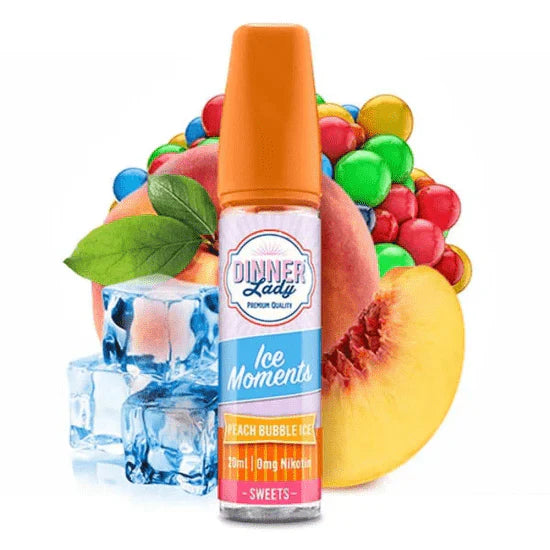 Dinner Lady Ice Moments E Liquid - Peach Bubble