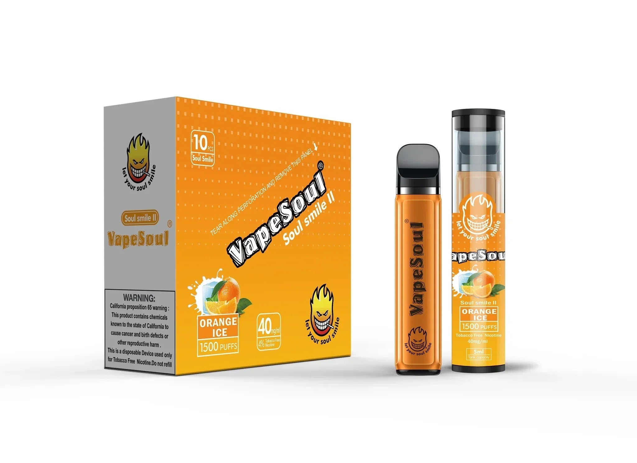 VapeSoul Smile II Orange Ice (1500 Puffs)