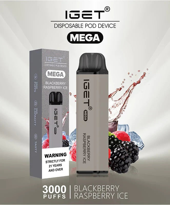 IGET Mega Blackberry Raspberry Ice (3000 Puffs)