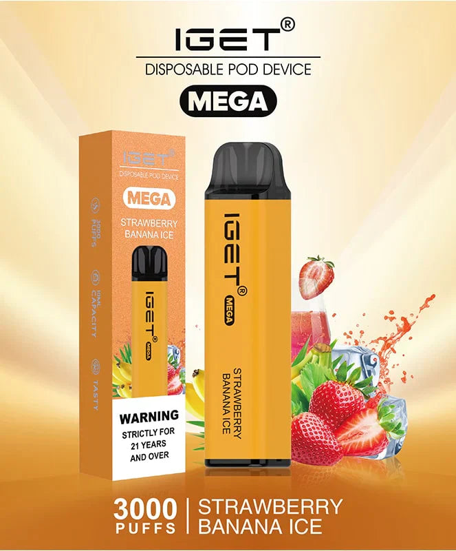 IGET Mega Strawberry Banana Ice (3000 Puffs)