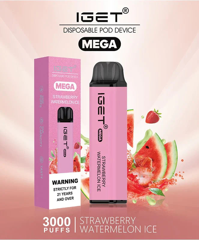 IGET Mega Strawberry Watermelon Ice (3000 Puffs)